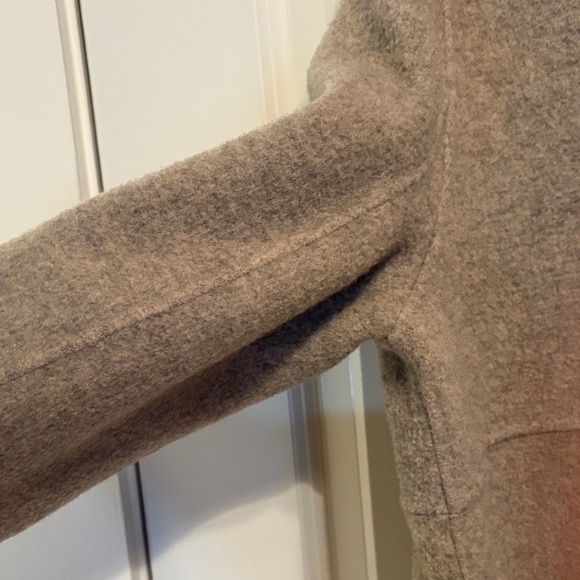 Eileen Fisher Taupe Shawl-Collar Wool Blend Trench Coat - Picture 5 of 7